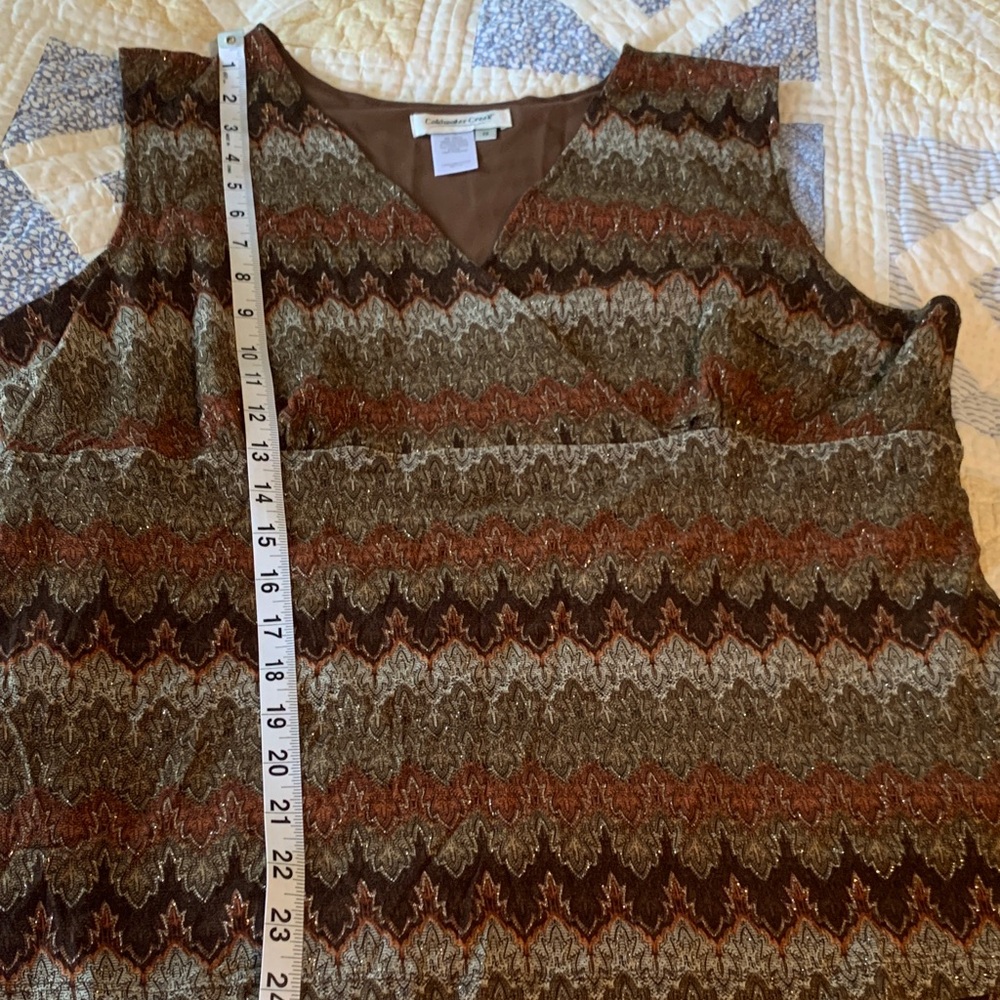 Coldwater Creek Zigzag Pattern Sleeveless Blouse - Picture 5 of 7